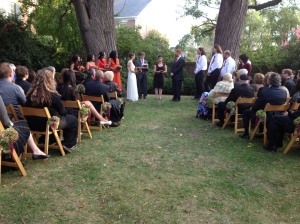 Lee Fendall garden wedding ceremony